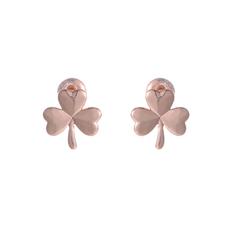 Grá Collection Rose Gold Plated Shamrock Earrings